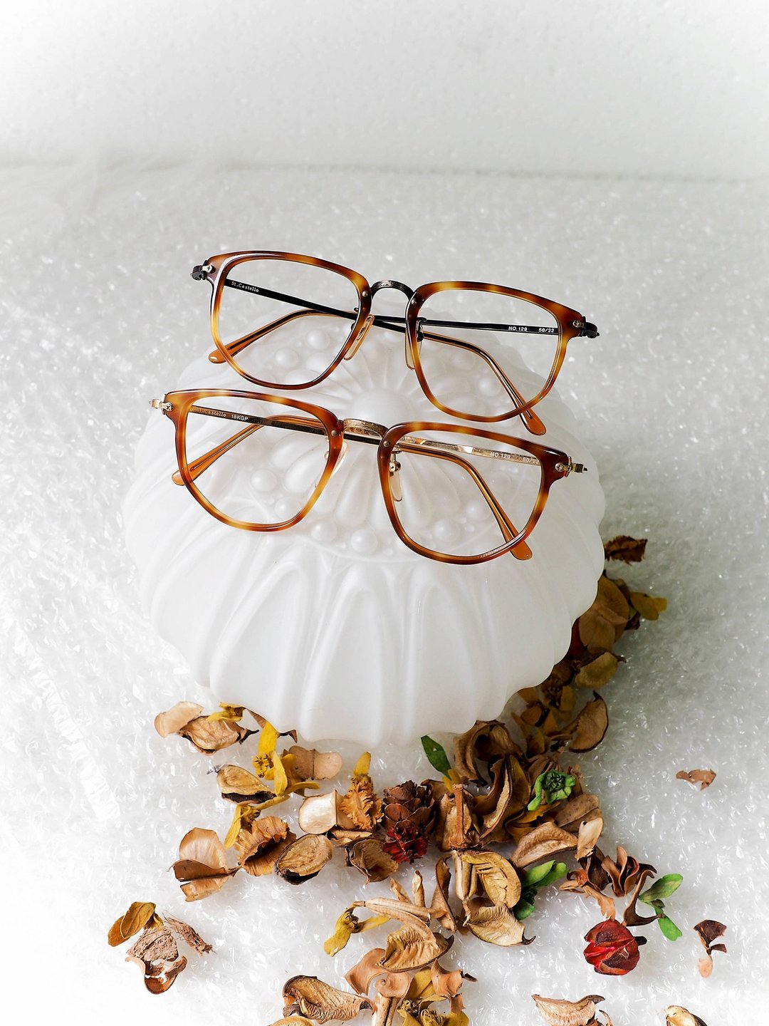 爱知茶褐琥珀青春文艺少年 金丝雕花镜方框眼镜Japan/glasses - 眼镜/眼镜框 - 其他金属 金色