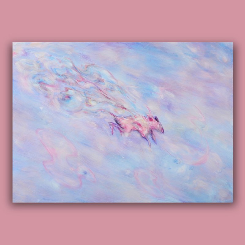 你需要成为一条鱼 /艺术挂画 /抽象画 /灵魂画作 /装饰油画 - 海报/装饰画/版画 - 颜料 蓝色