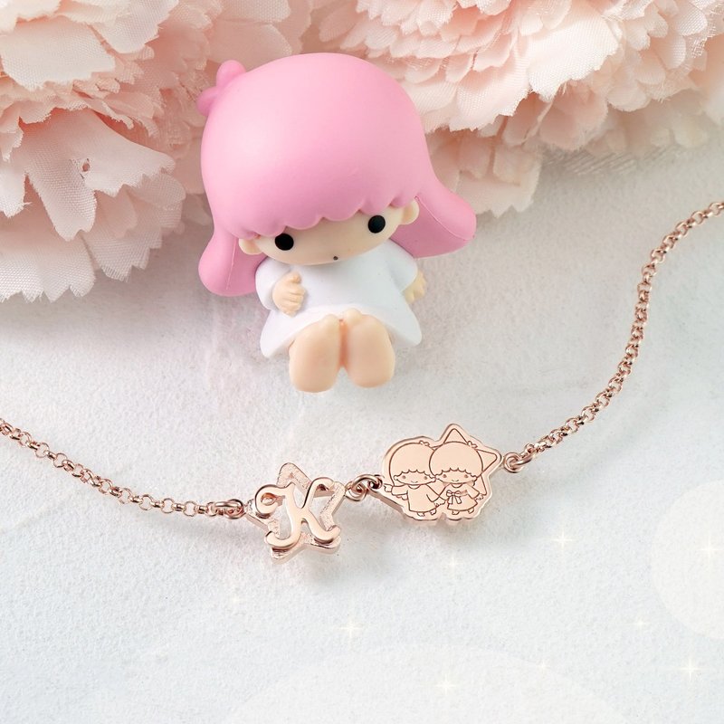 【定制化礼物】双子星订制系列-星星款kikilala字母纯银手链 - 手链/手环 - 纯银 银色