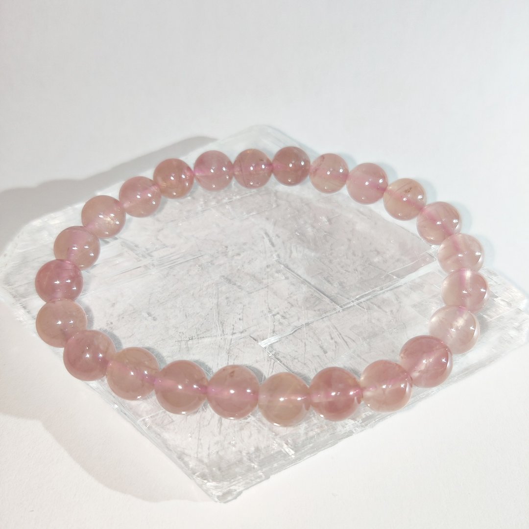 粉晶 马粉 手串 马达加斯加 7mm - 手链/手环 - 水晶 粉红色