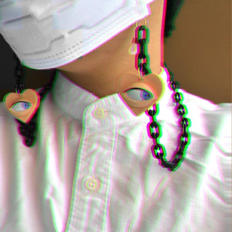 eyeglass lanyard & face mask lanyard - 挂绳/吊绳 - 树脂 黑色