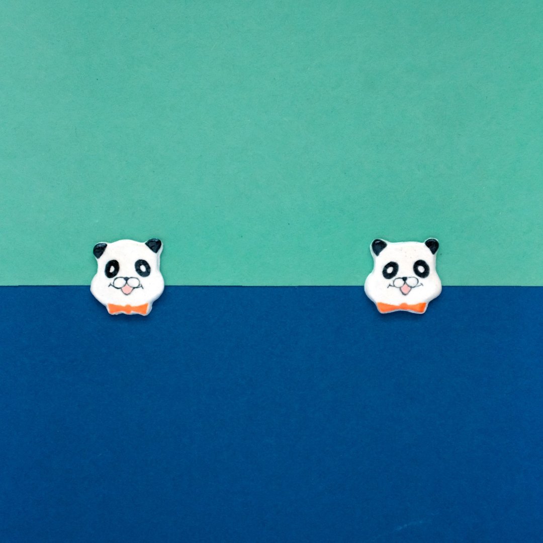 熊猫陶瓷别针 - 胸针 - 陶 绿色
