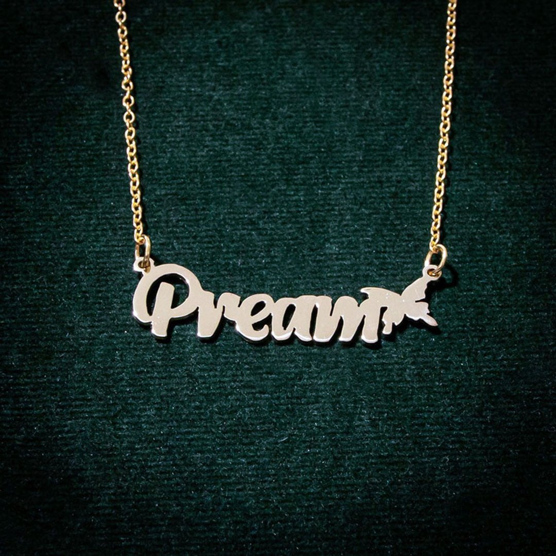 Made to order - Customize name necklace hand writhing style - 项链 - 铜/黄铜 银色