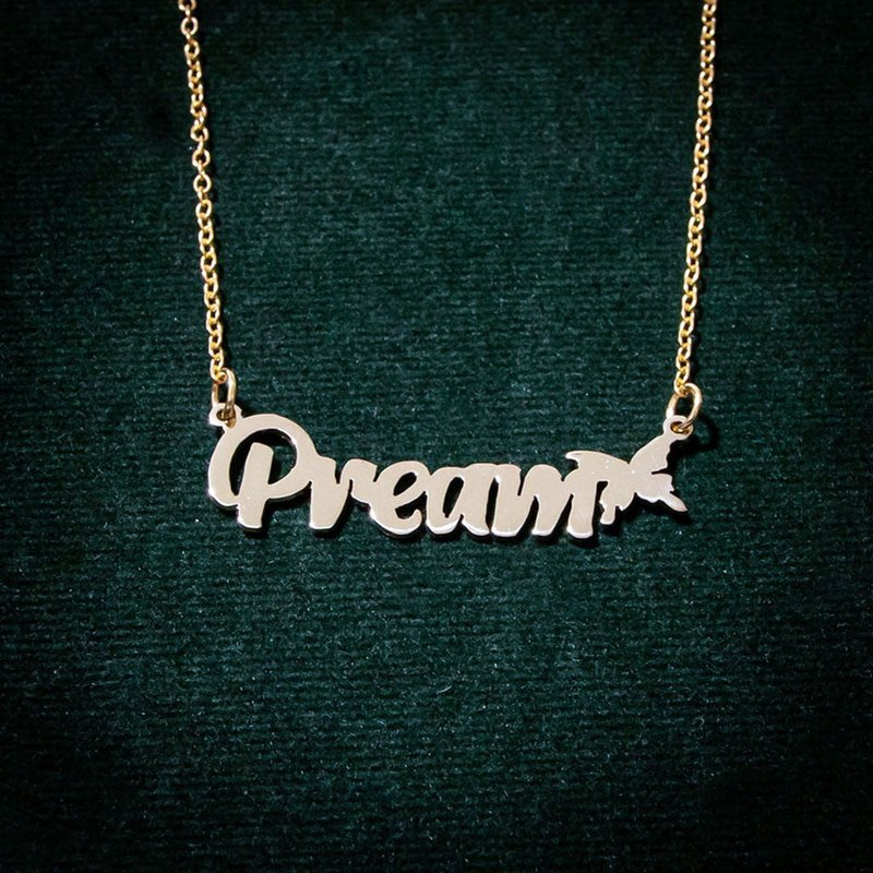 Made to order - Customize name necklace hand writhing style - 项链 - 铜/黄铜 银色