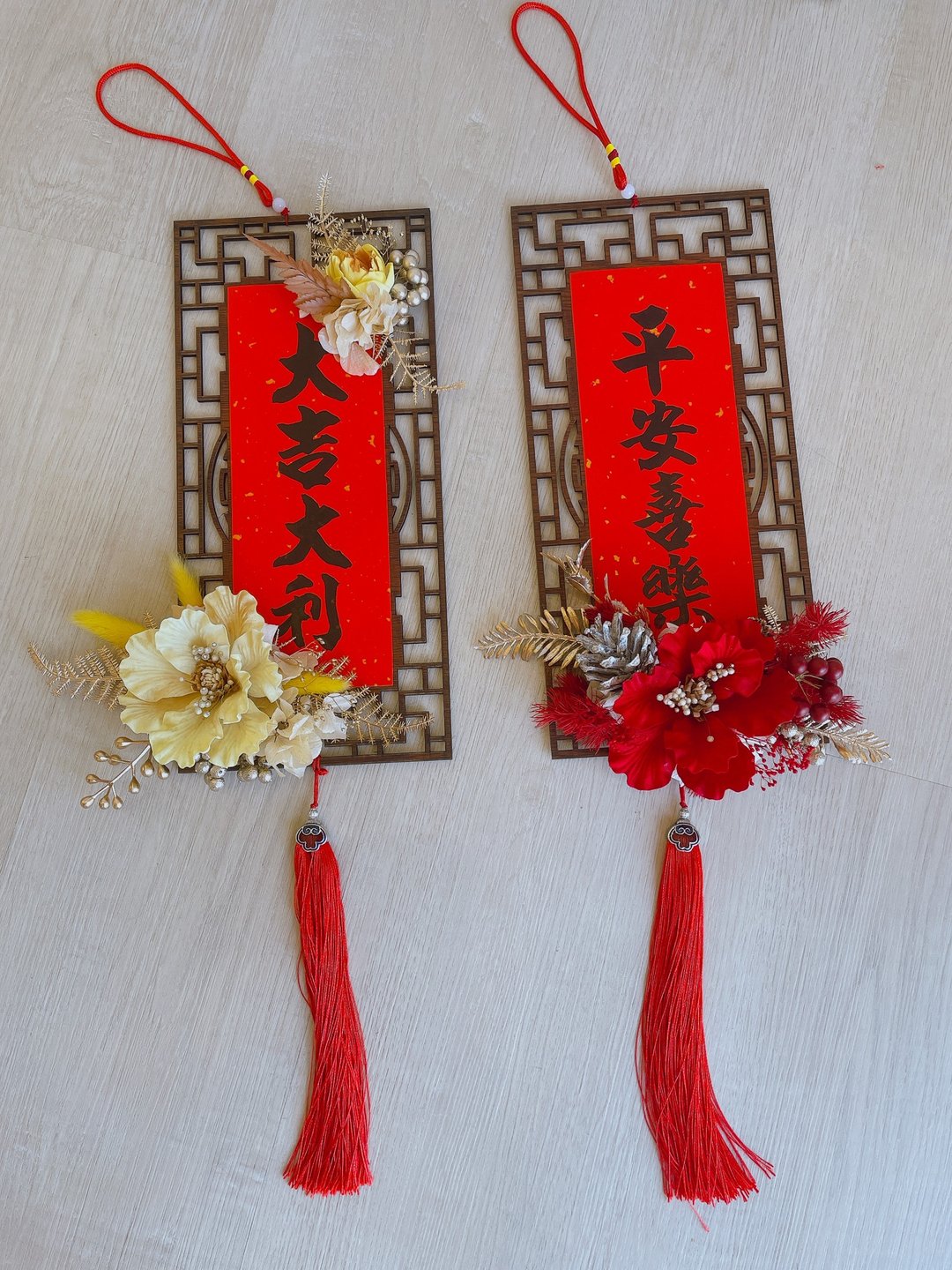 现货/窗花挂饰/新年花礼/新年吊饰/新年花礼/新年福花/中式花礼 - 墙贴/壁贴 - 植物．花 红色