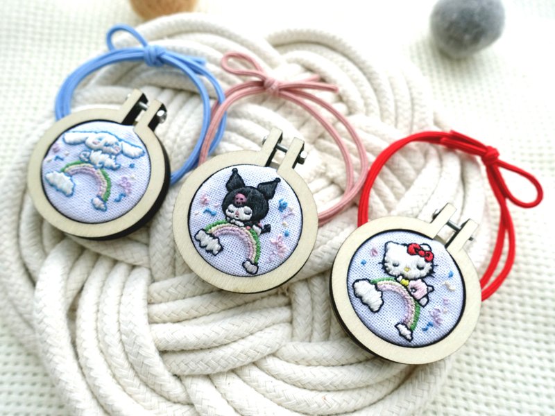 姊妹品牌 Fatto a Mano x  Sanrio HK正版彩云甜梦刺绣发圈 - 发饰 - 绣线 多色