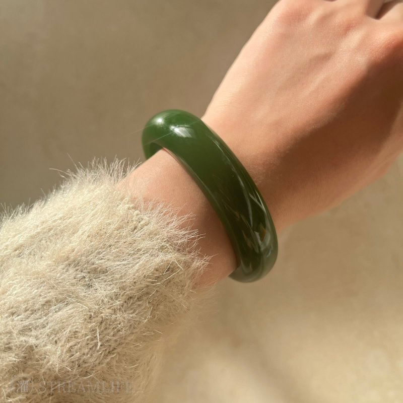 创意新潮 - 松花绿 - 青玉软玉 - 手链/手环 - 玉石 绿色