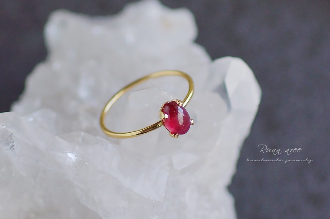 14kgf-Ruby Ring No. 9 - 戒指 - 半宝石 红色