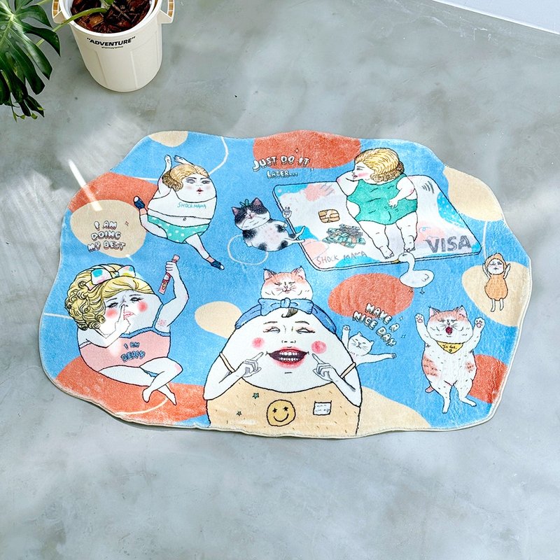 //巨大// 蛋定人生 羊羔绒长毛地毯 地垫 - 地垫/地毯 - 聚酯纤维 蓝色