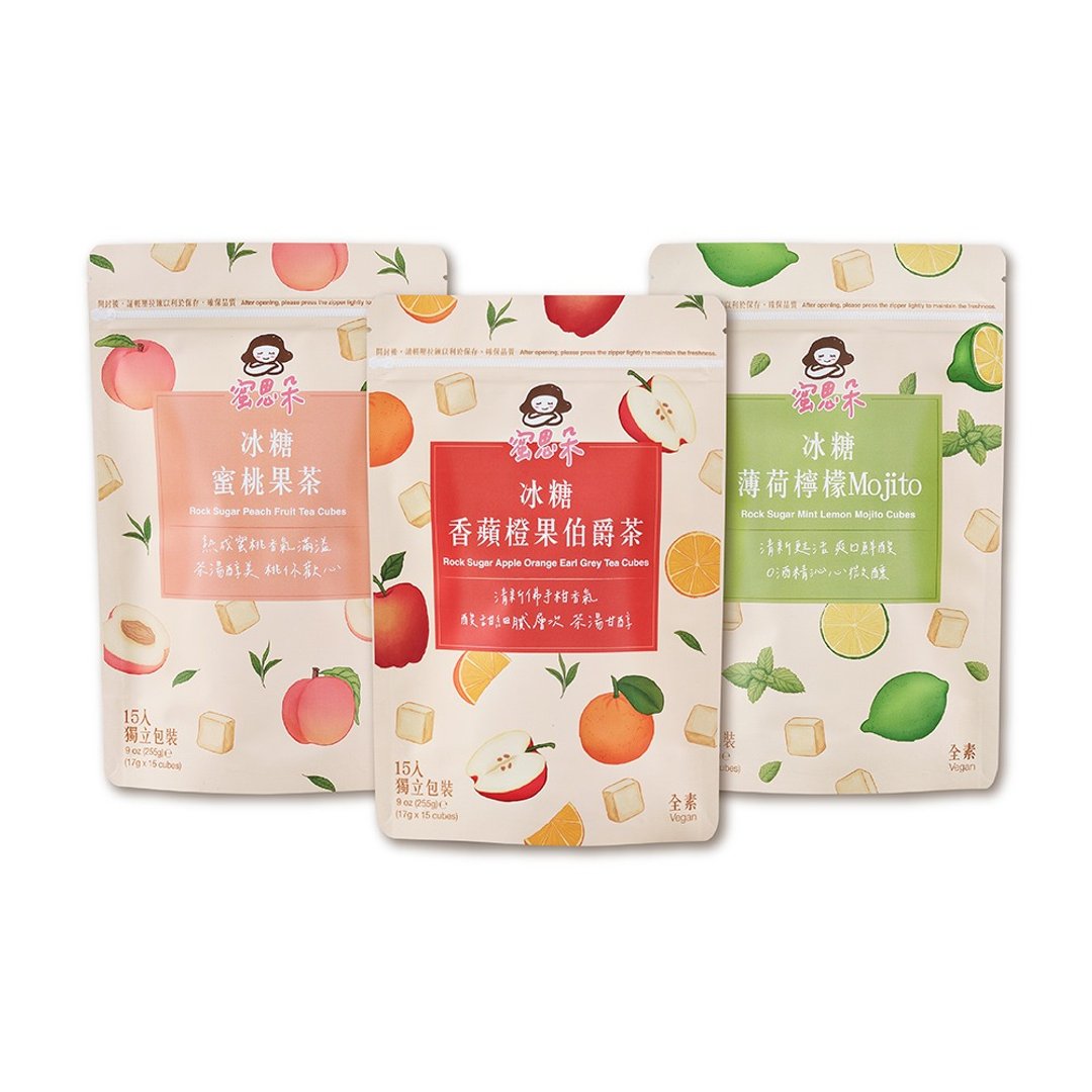 黑糖冰糖茶砖 果漾清爽组 (蜜桃果茶/香苹橙果伯爵茶/薄荷柠檬) - 蜂蜜/黑糖 - 其他材质 粉红色