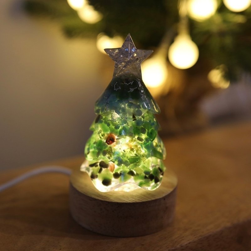 【圣诞节礼物】星愿绿色水晶圣诞树小夜灯奥刚能量树宝石树 - 灯具/灯饰 - 半宝石 绿色