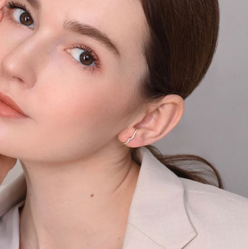 Ethereal 18K钻石耳环 - 耳环/耳夹 - 钻石 白色