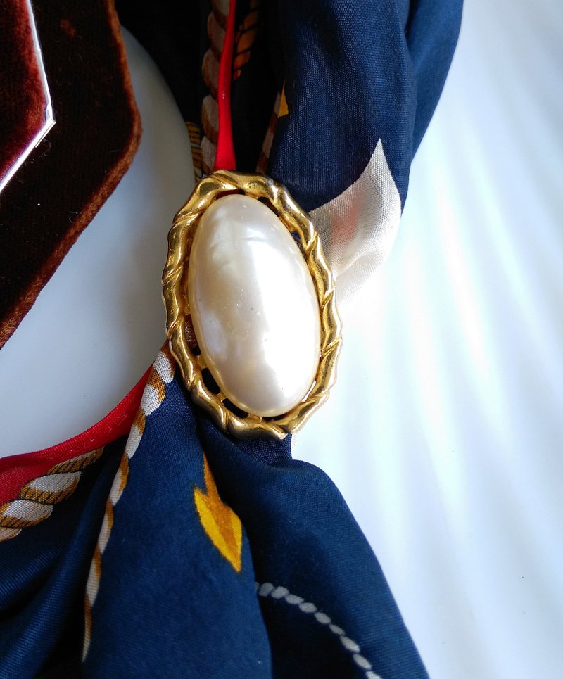 【西洋古董饰品】优雅 仿珠简约  围巾夹 丝巾扣 丝巾夹 - 其他 - 其他金属 金色