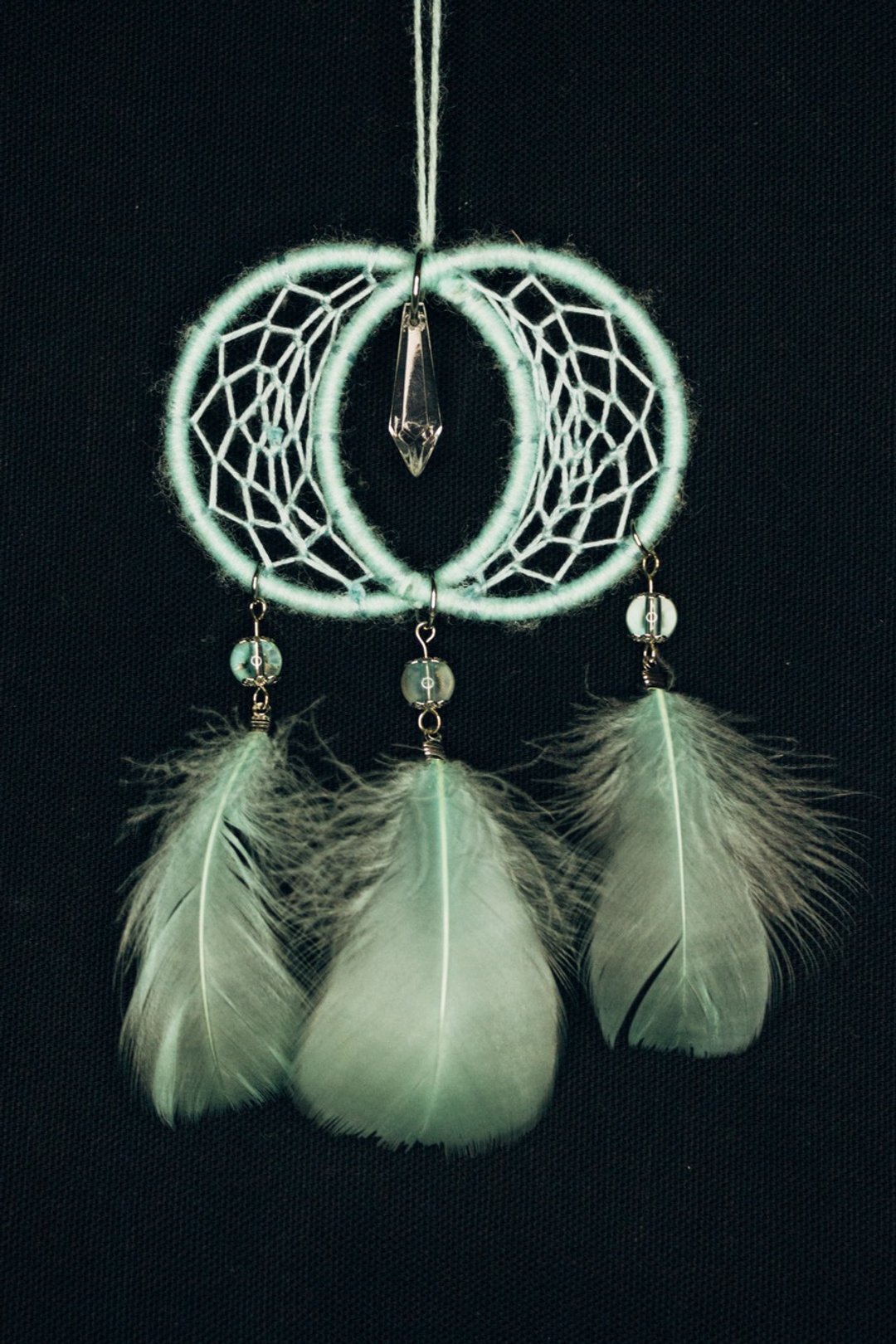 纯手工捕梦网 Handmade Dreamcatcher－【迷你月亮－绿】 - 摆饰 - 棉 绿色