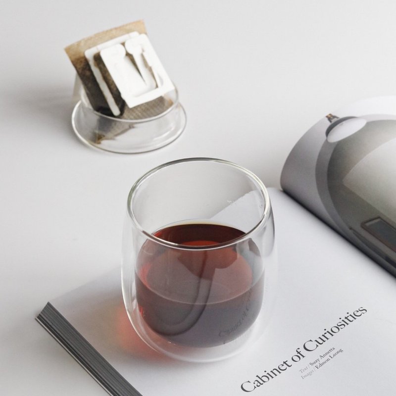 TAMAGO双层玻璃杯(附杯盖) 330mL/咖啡/甜点 - 咖啡杯/马克杯 - 玻璃 透明