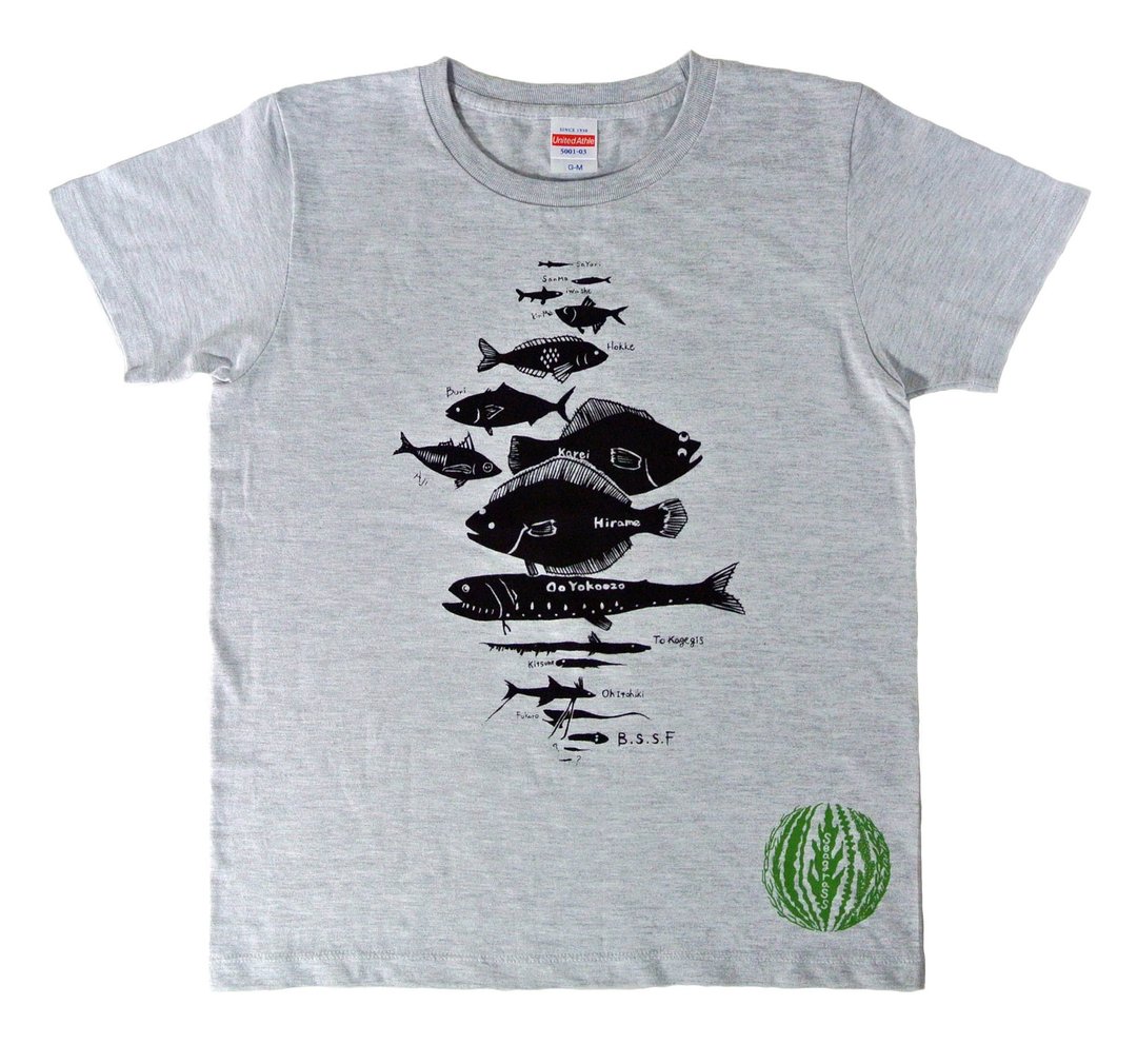 Fish T-shirt Ladies by Depth - 女装 T 恤 - 棉 灰色
