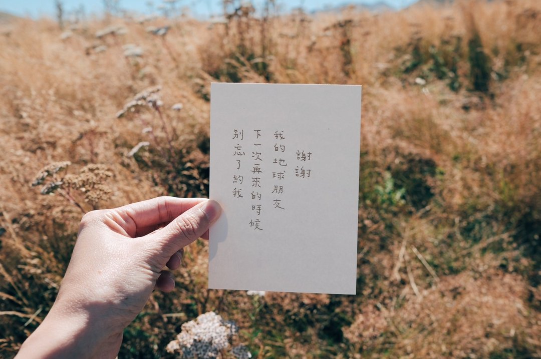 谢谢 我的地球朋友 青青的岛 文字明信片 - 卡片/明信片 - 纸 