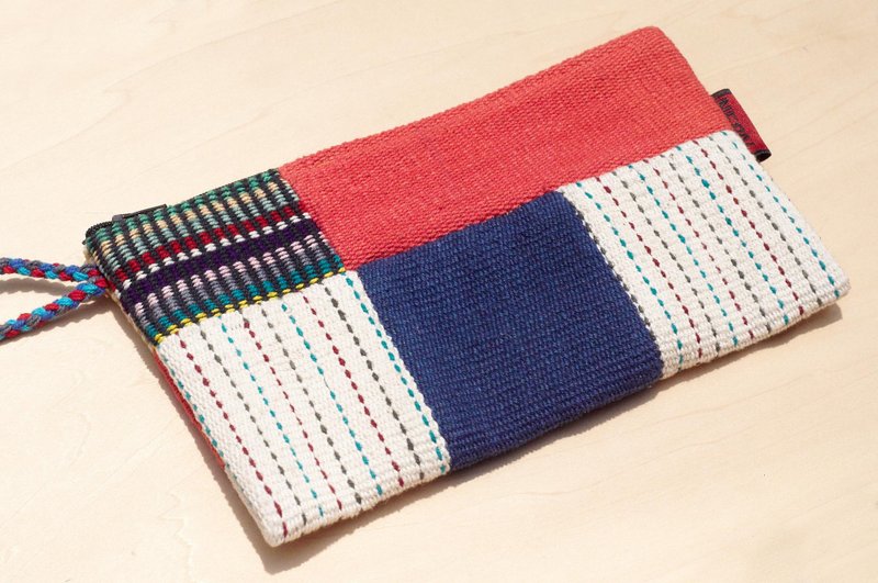 限量一件 手工拼布长型收纳包 / 民族风包 / 相机包 / 化妆包 / 手机包 / 手拿包 -  蒙德里安拼接 - 手拿包 - 棉．麻 多色