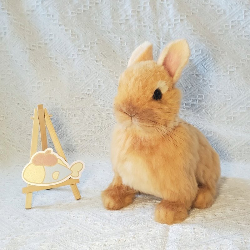 【客制羊毛毡】拟真兔 (20cm) - 订制抱枕/饰品 - 羊毛 白色