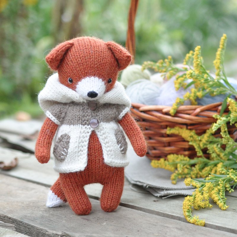 Little fox toy knitting pattern, stuffed animal pattern, PDF Digital Download - 编织/刺绣/羊毛毡/裁缝 - 其他材质 