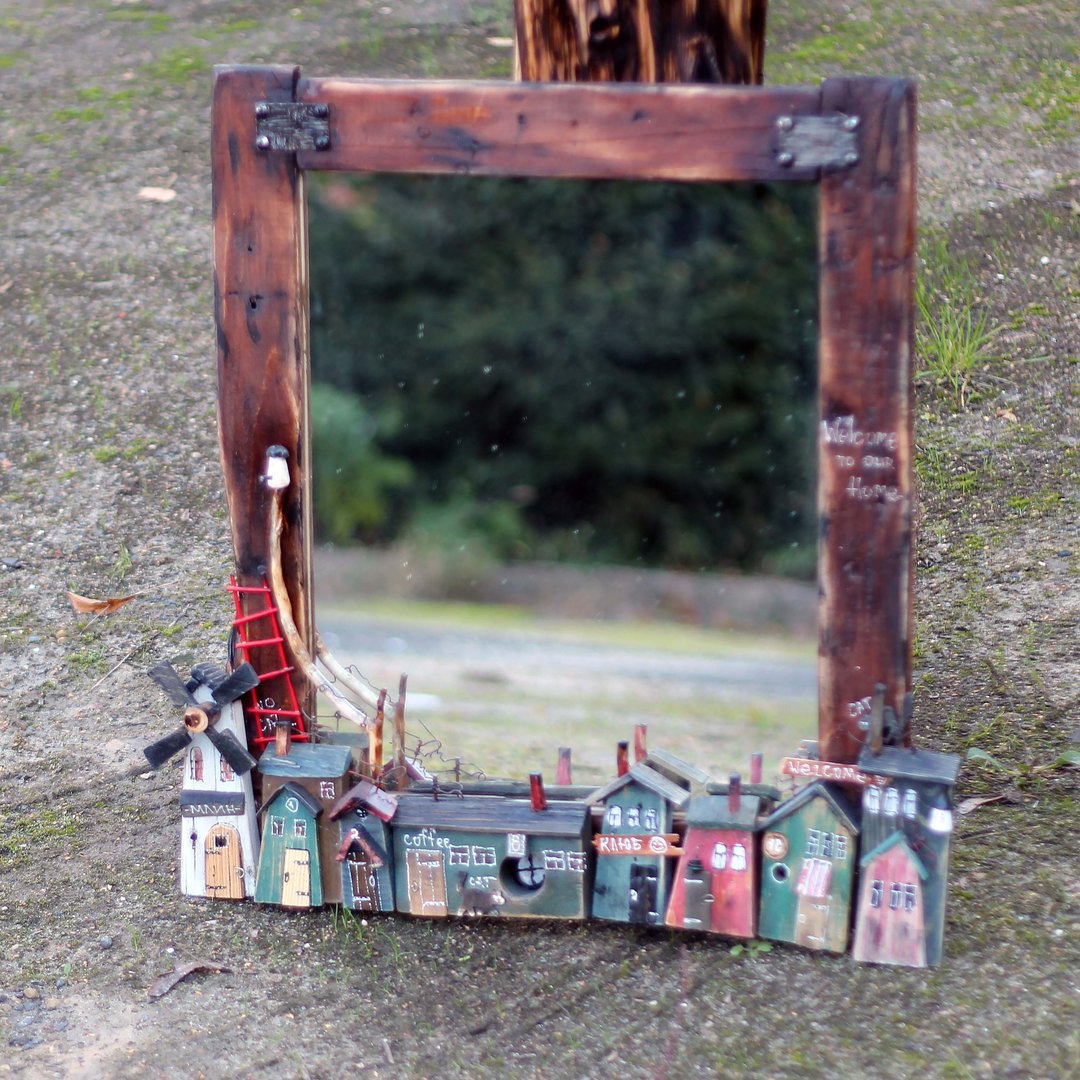 100% Handmade Single Copy Mirror Reflected Reality - 墙贴/壁贴 - 木头 咖啡色