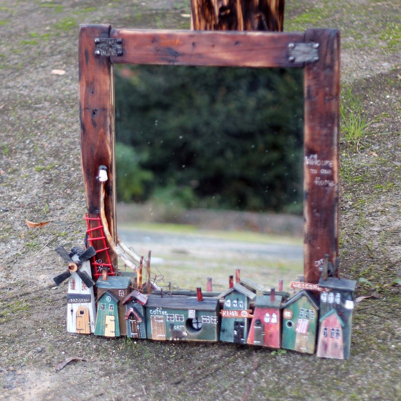 100% Handmade Single Copy Mirror Reflected Reality - 墙贴/壁贴 - 木头 咖啡色