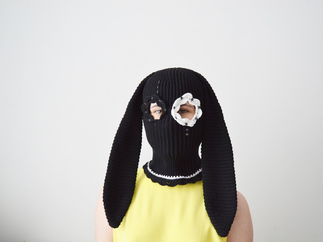 Custom bunny balaclava Cute ski mask with ears - 帽子 - 棉 多色