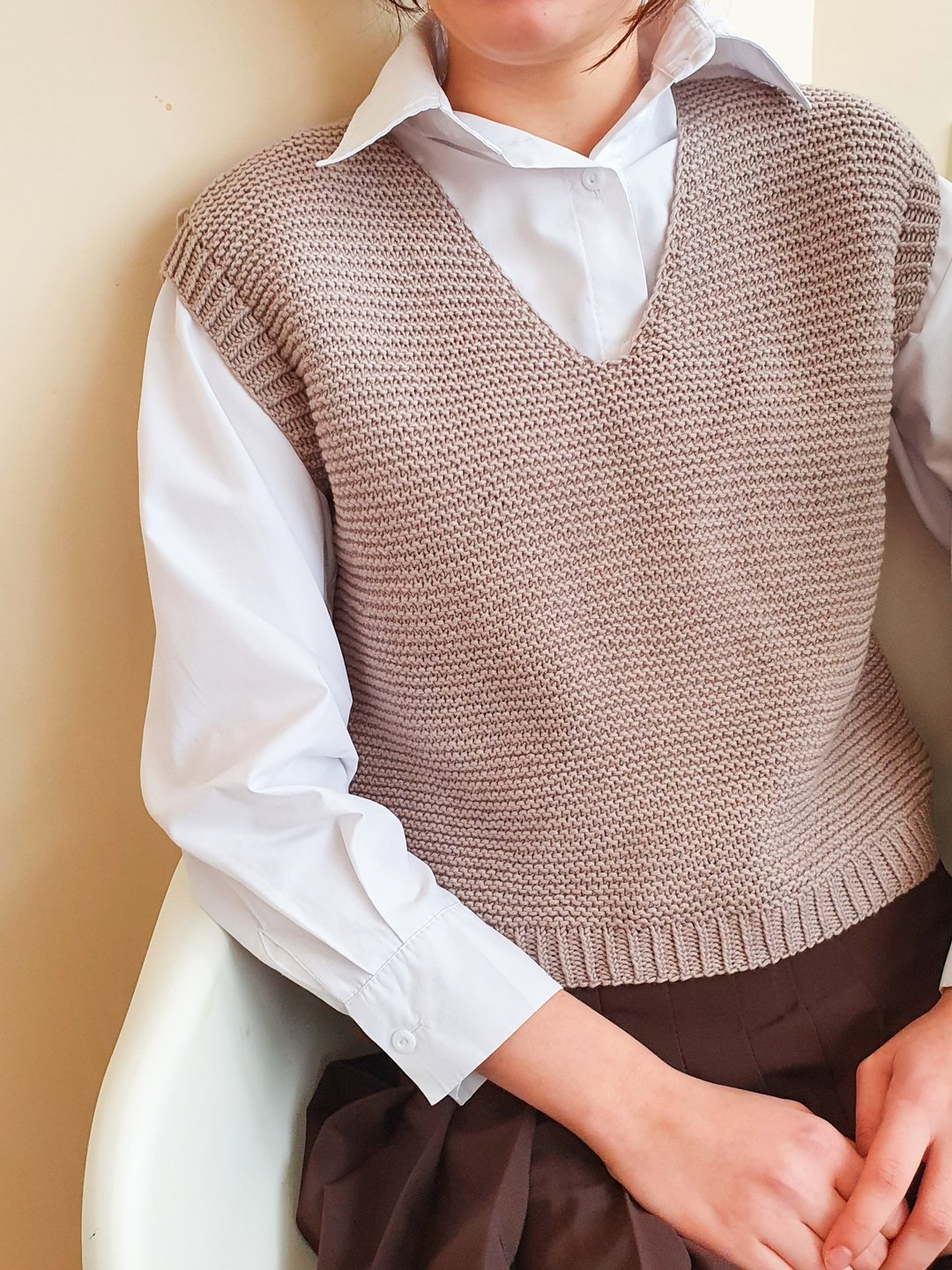 Knit sweater vest, Dark academia style vest, TO ORDER - 女装背心 - 羊毛 