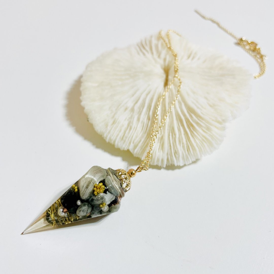 奥刚灵摆项链/orgonite/疗愈/开运招财 - 项链 - 半宝石 灰色