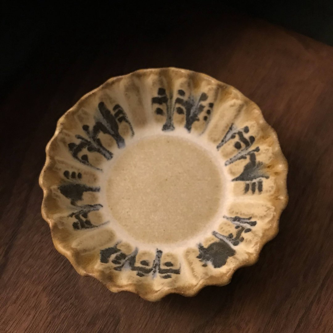 【小丸 复古】釉  流釉 豆皿 酱油碟 - 浅碟/小碟子 - 陶 咖啡色