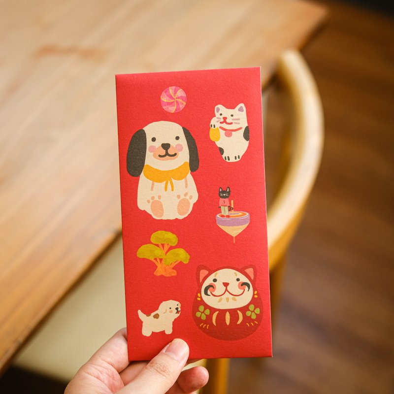 马年红包袋3入 放心钱进 猫狗吉祥幸运组 - 红包/春联 - 纸 红色