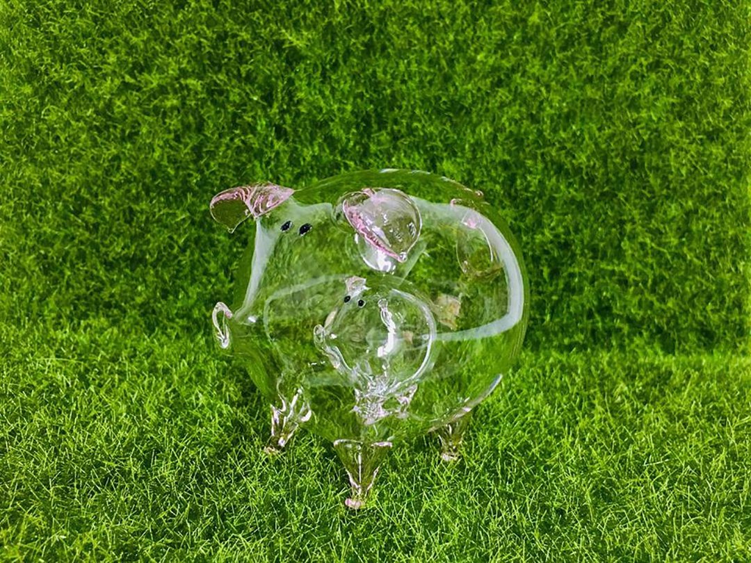 手工玻璃 猪中猪 可爱猪 好运连连 - 摆饰 - 玻璃 