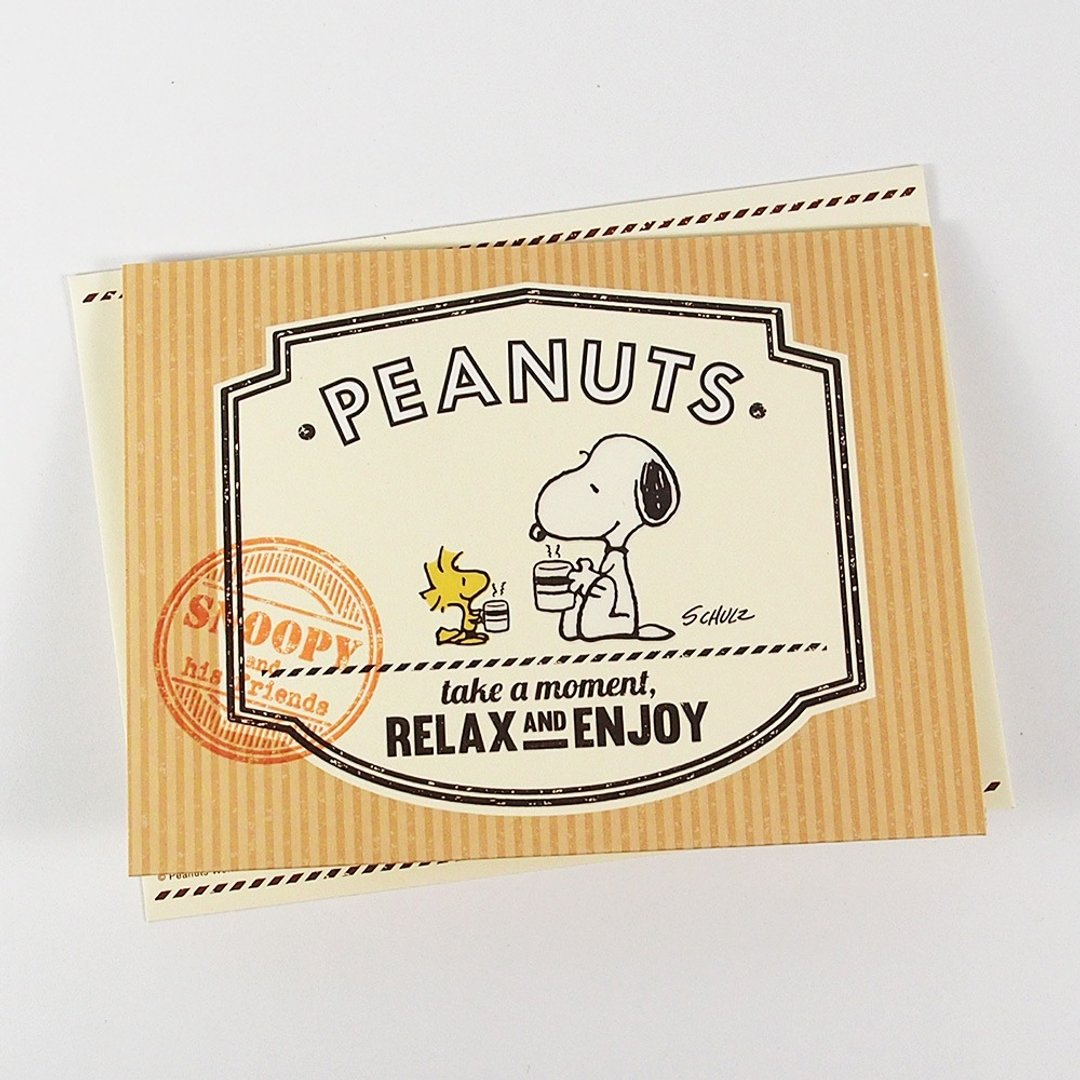 Snoopy 喝咖啡来放松并享受美好的时光【Hallmark 立体卡片】 - 卡片/明信片 - 纸 咖啡色