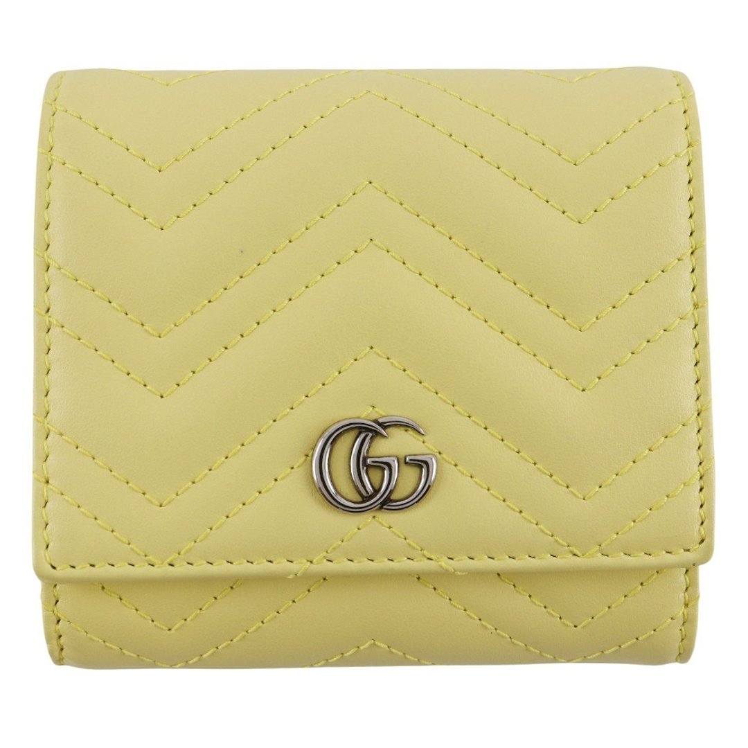 【日本直送】 ર GUCCI GG Marmont 钱包 双折短夹 598629 皮革 女仕【二手品】 - 皮夹/钱包 - 真皮 黄色