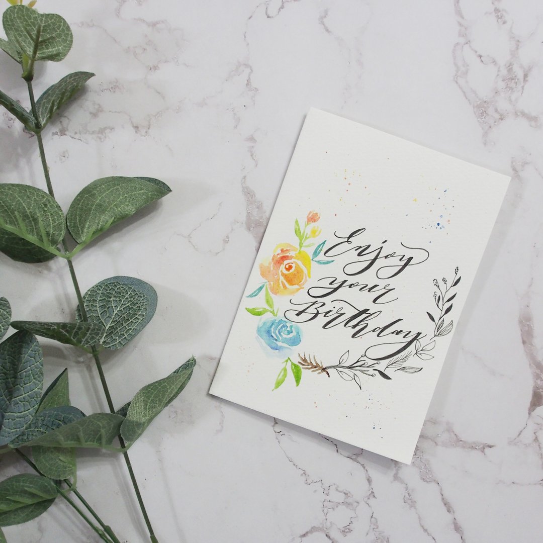 Mstandforc 月半花系列 卡片 Enjoy your Birthday 贺卡 - 卡片/明信片 - 纸 多色