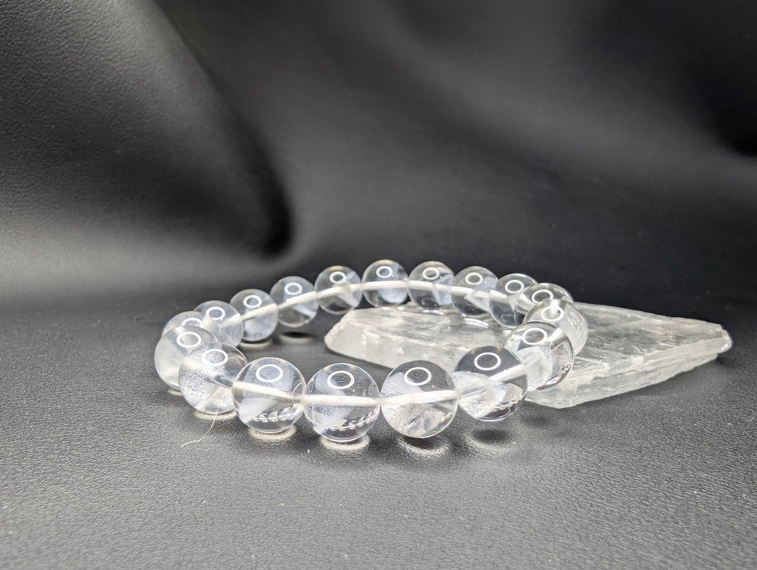 白幽灵 金字塔 12mm  天然水晶 手串 - 手链/手环 - 水晶 