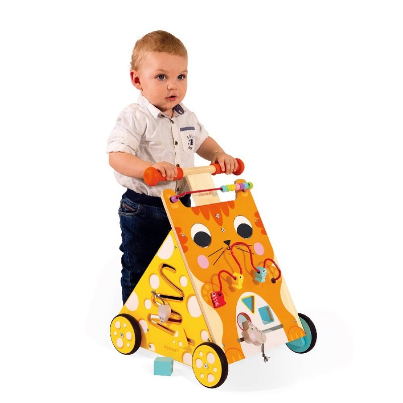 【法国Janod】平衡学步系列-多功能咪咪学步车 - 玩具/玩偶 - 木头 