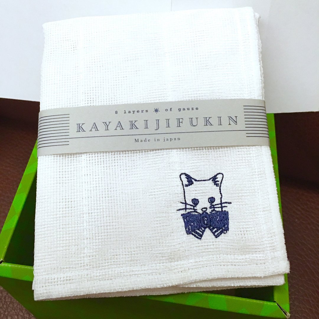 日本猫咪刺绣抹布/洗碗精 - 厨房用具 - 棉 白色