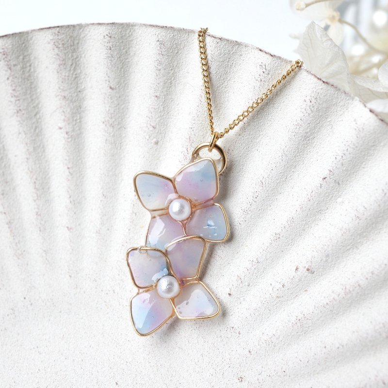small hydrangea jewelry necklace - 项链 - 其他材质 蓝色