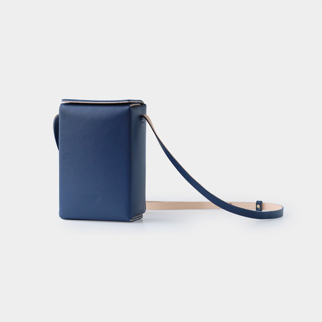 box shoulder bag (s) : navy (方盒肩背包 - S：海军蓝) - 手提包/手提袋 - 真皮 蓝色