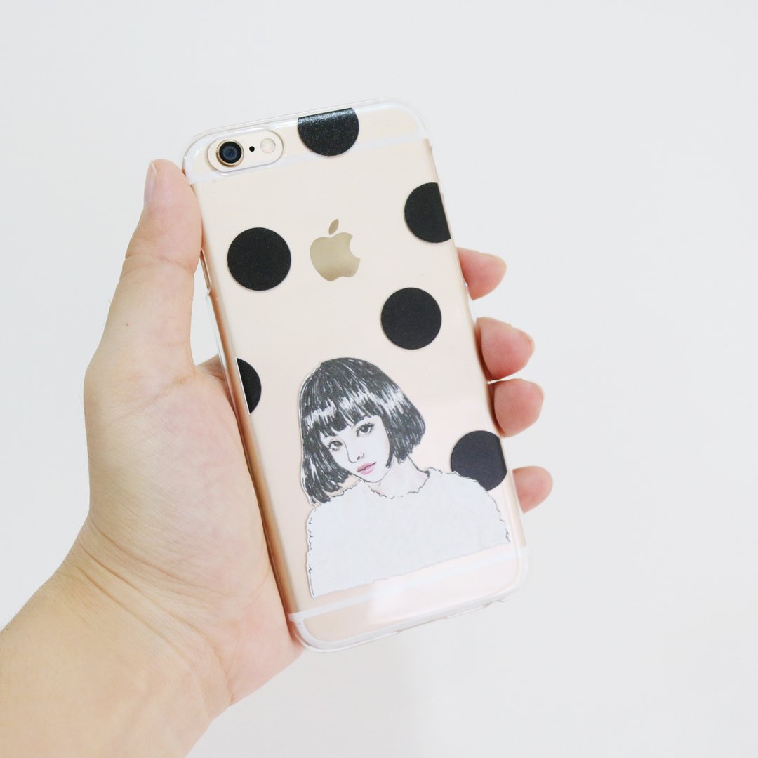 短发个性女孩 iPhone 透明硬壳手机壳（ iPhone 6 / 6S / 6 plus / 6S plus） - 其他 - 塑料 