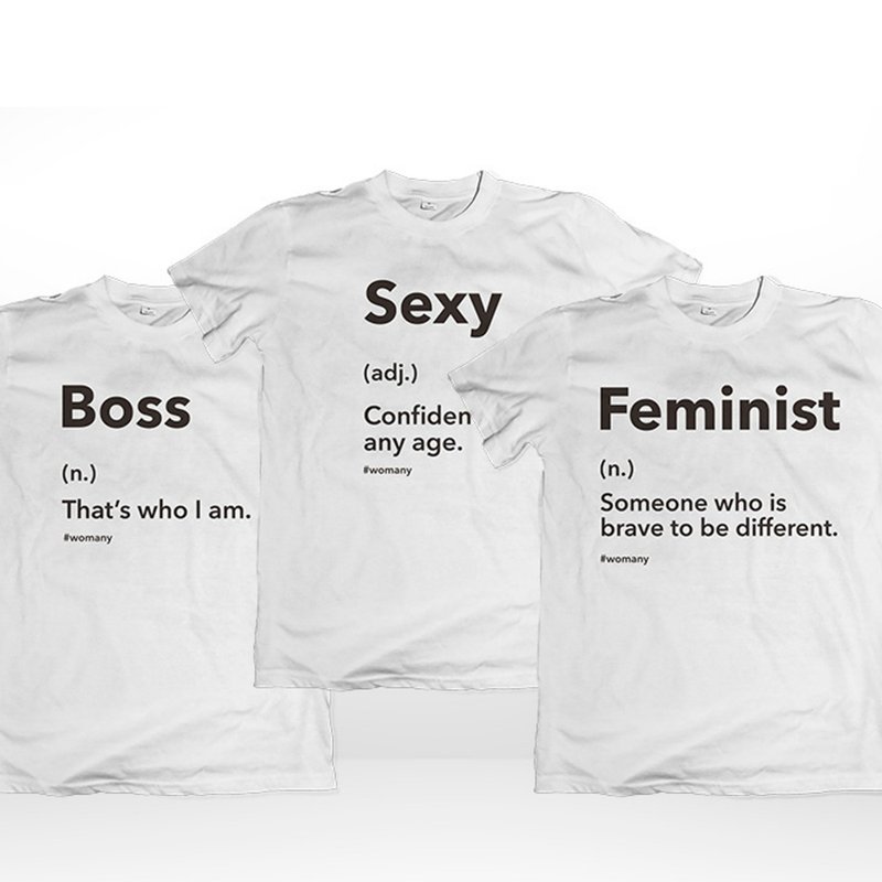 开馆庆福袋  名词翻转 T-shirt 任选 2件组 (需一次下标两件) - 女装 T 恤 - 棉．麻 白色