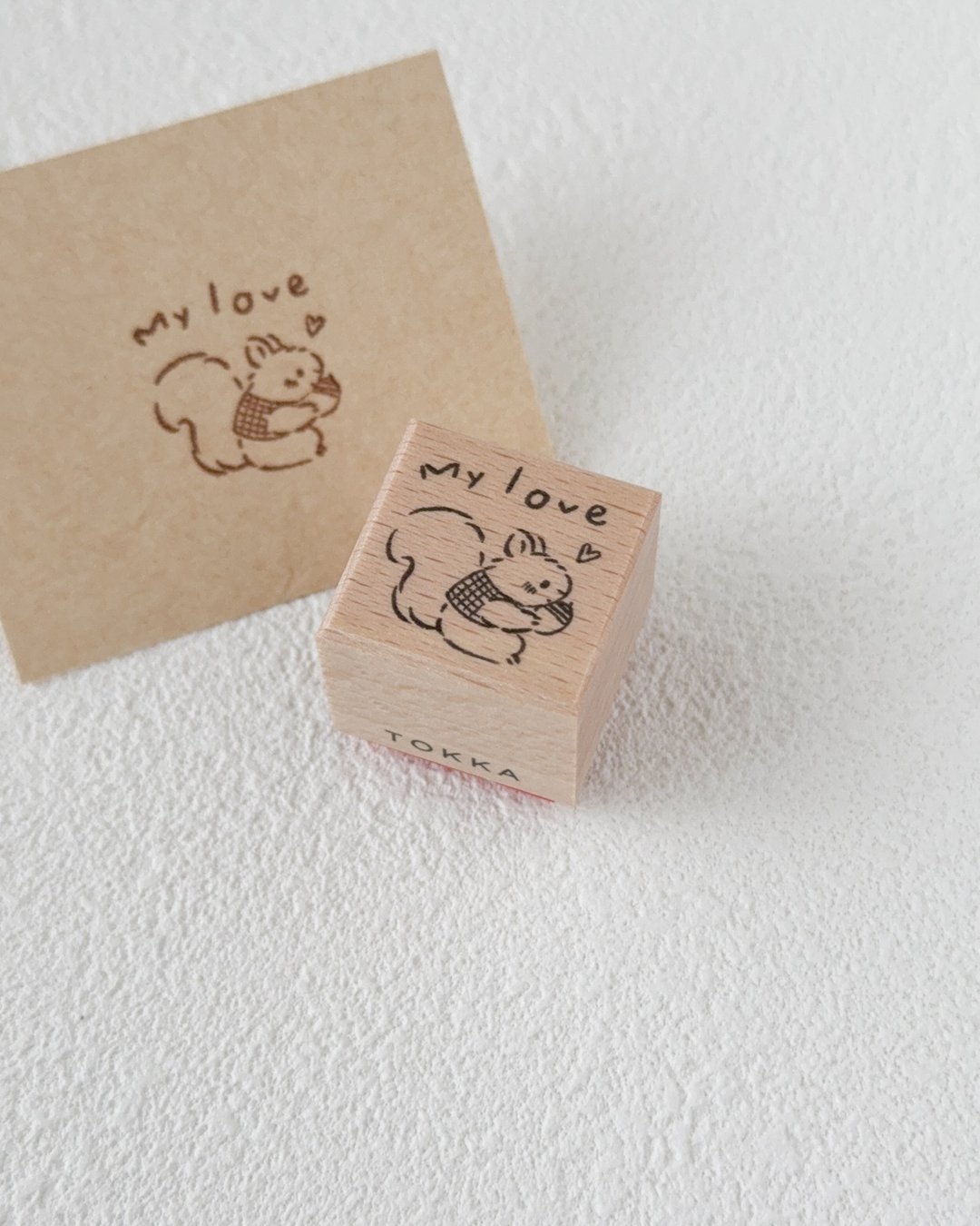 最爱的心意 | 小松鼠 2×2cm 橡胶印章 为日记与信件增添可爱气息 - 印章/印台 - 木头 
