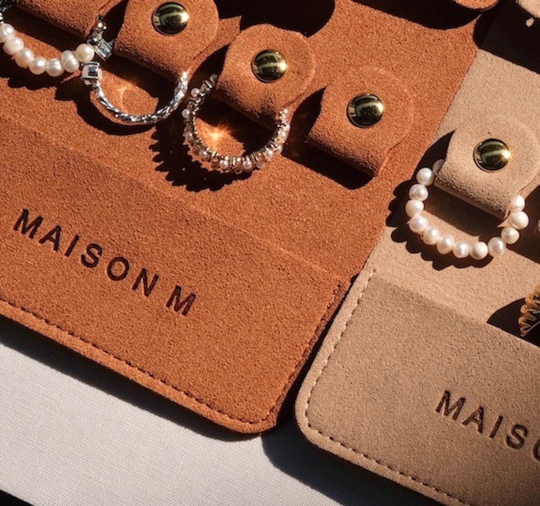 MAISON M 法式随行珠宝收纳袋-珊瑚橘 - 收纳用品 - 人造皮革 咖啡色