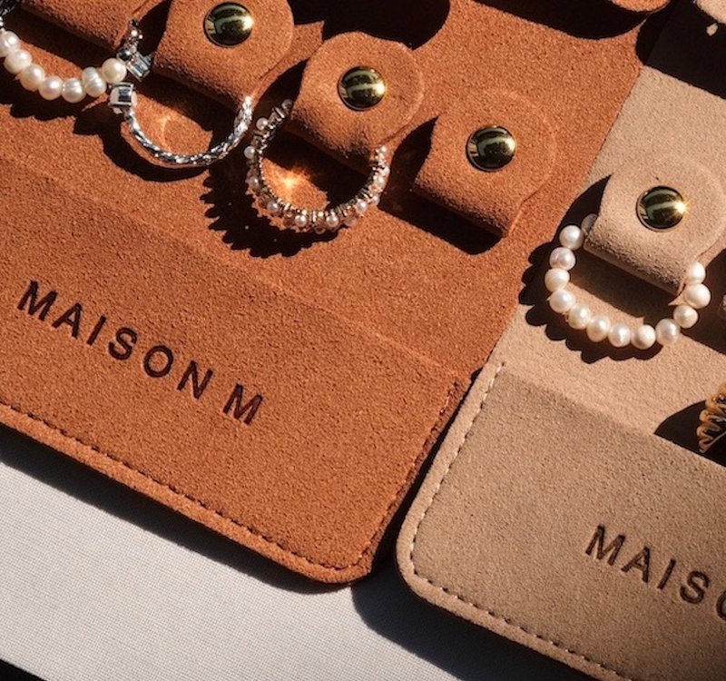 MAISON M 法式随行珠宝收纳袋-珊瑚橘 - 收纳用品 - 人造皮革 咖啡色