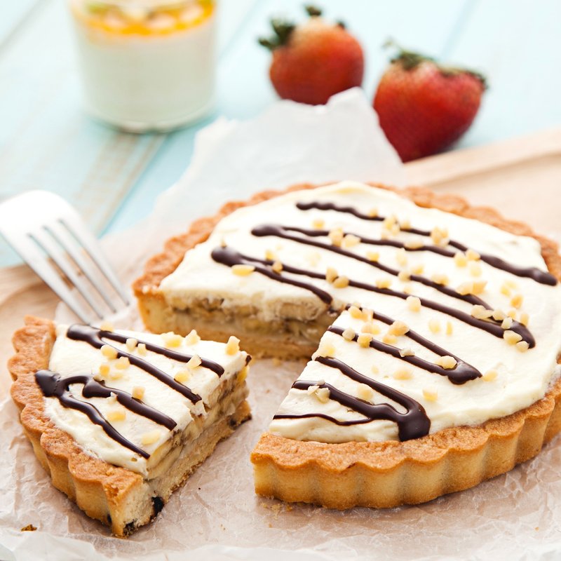 【蕾安娜法式手工甜点】芭娜娜-香蕉奶油派 #新鲜香蕉#巧克力甘纳许#制程繁复#真材实料 - 咸派/甜派 - 新鲜食材 黄色