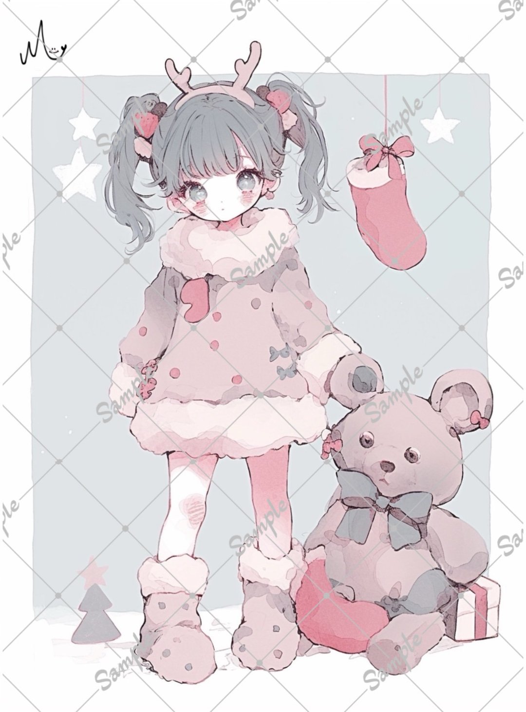 原创角色贴纸圣诞节至 12 月 15 日 - 贴纸 - 纸 