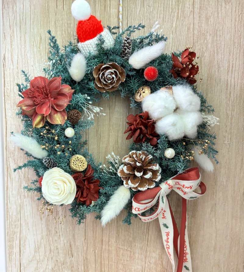 愈心花艺| | 圣诞节花礼| 冬日红韵圣诞花圈 圣诞布置 - 干燥花/捧花 - 植物．花 