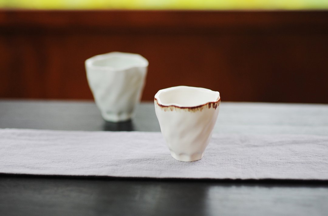 双鸿Shuang Hong Living：绽放 │ 白瓷杯(线条) - 茶具/茶杯 - 瓷 白色