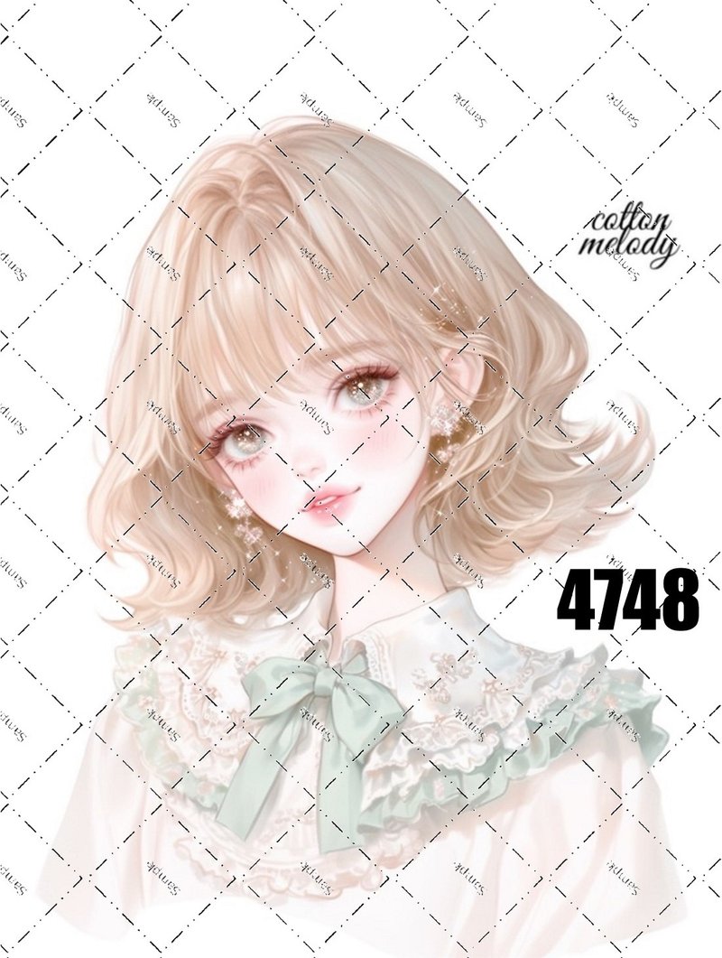 original sticker no.4748 人物贴纸 原创贴纸 原创人物贴纸 装饰贴纸 cotton melody - 贴纸 - 纸 